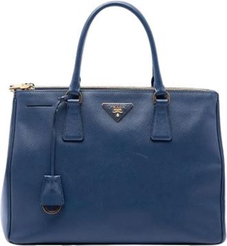 Prada Pre-owned Saffiano Tote Bag - Dames - Vintage Shopper - Blauw - ONE Size - Leer - Vintage