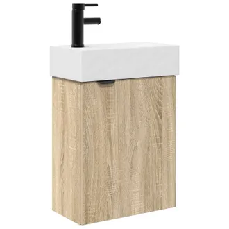 vidaXL M&oacute;dulo De Ba&ntilde;o Con Grifer&iacute;a Roble Sonoma 45,5 X 22,5 X 84 Cm Vidaxl