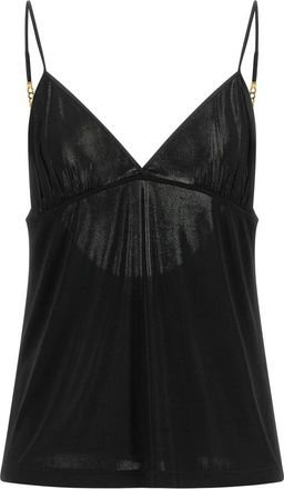 Saint Laurent Cassandre V-neck Top - Dames - Tops zonder mouwen - Zwart - S - Tops