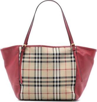 Burberry Pre-owned Tote Bags, female, Beige, Size: ONE SIZE Pre-owned Canvas Tote Bag