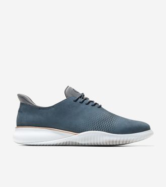 Cole Haan Mens 6.ZER&Oslash;GRAND Laser Quick-On Oxford Shoes - Blue Size 10.5
