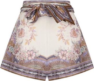 Zimmermann Luna Scarf Tie Short - Dames - Bermuda - Veelkleurig - M - Katoen - Korte Broeken