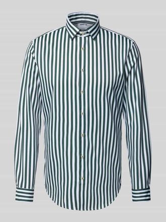 Jake*s Slim Fit Business-Hemd mit Kentkragen in Dunkelgruen, Größe 37/38