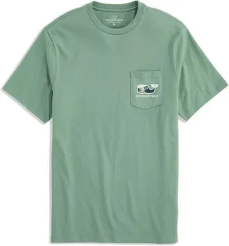 Vineyard Vines Low Country Whale Graphic Pocket T-Shirt in Olive Dusk at Nordstrom, Size Xx-Large