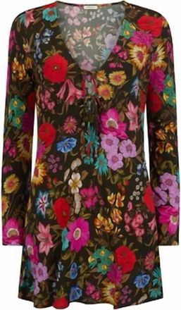 SPELL Womens Valley Of The Dolls Bias Cut Mini Dress In Black Multi