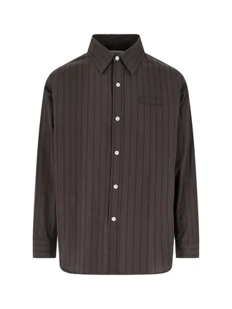 Mfpen Brown Essay Striped Cotton Shirt