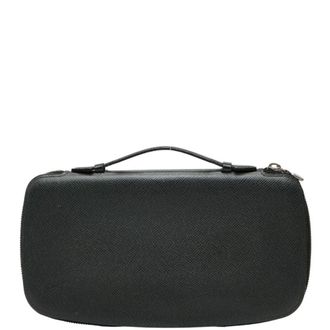 Louis Vuitton Ardoise Black Leather Pouch (Pre-Owned)