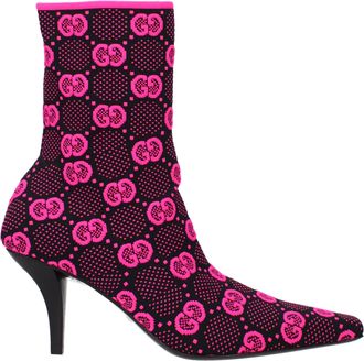Gucci Damens Stiefel Stoff Schwarz/Fuchsia Fluo