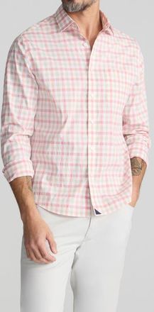 UNTUCKit Kilpatrick Check CottonTek Performance Button-Up Shirt in Red Khaki at Nordstrom, Size X-Large