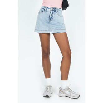 Princess Polly Heuston Denim Miniskort at Nordstrom, Size 12