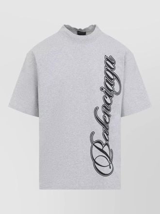 Balenciaga medium fit mock neck short sleeve t shirt