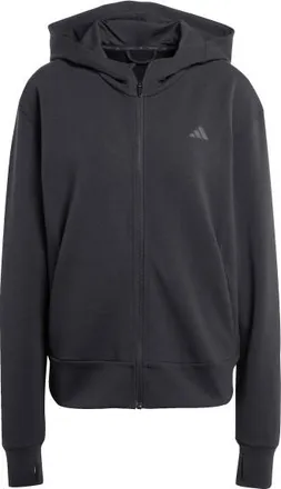 adidas D4T Workout Full Zip Hooded Sweatshirt Hoodie f&uuml;r Damen | grau