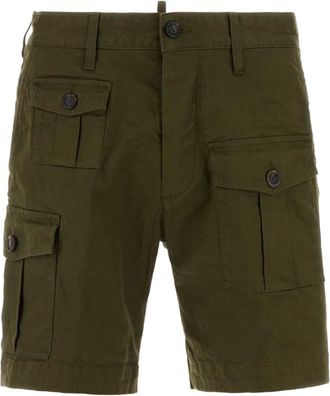 Dsquared2 Olive Cotton Cargo Shorts
