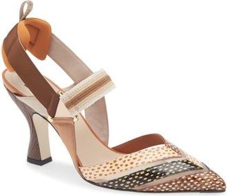 Fendi Colibri Slingback Pump in Brown at Nordstrom, Size 11.5Us