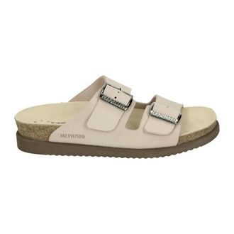 Mephisto Beige Sandvel 2-Band Slipper - Dames - Sandalen - Beige - 41 EU - Schoenen