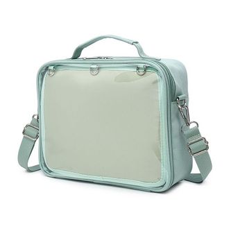 Generic Oxford Ita Bag, Backpack Satchel Crossbody Messenger Shoulder Bag with Clear Window for Pin Display, Badge Ita Bag for Anime Fans (green)