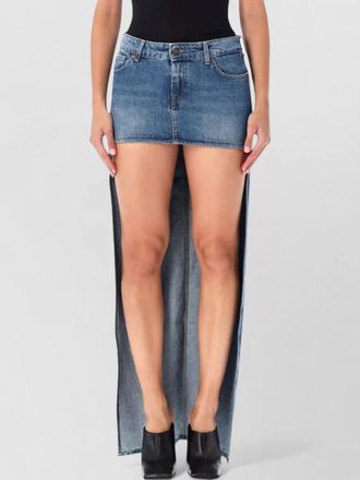 7 For All Mankind denim asymmetric low-rise mini skirt