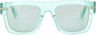 Tom Ford Fausto Blue Browline Mens Sunglasses FT0711 84V 53