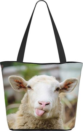 AOOEDM Animals Funny Sheep Portrait Ladies Shopping Bag 13x11x7in.The Perfect ValentineS Day Gift.It Is The Best ValentineS Day Gift For Mom, Daughter, Wife,