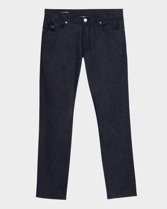 Emporio Armani Men & apos;s Dark-Wash Denim Five-Pocket Pants