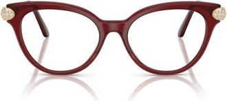 Swarovski 53mm Phantos Optical Glasses in Tranparent Burgundy/Demo Lens at Nordstrom