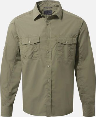 Craghoppers Mens Craghoppers Mens Kiwi Long-Sleeved Shirt - Grey - Size: Regular/36