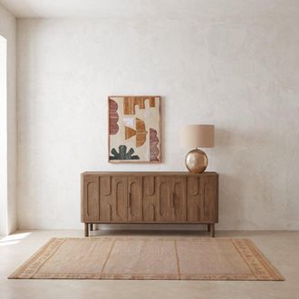 Maisons du monde Alfombra de yute con estampados multicolores, 160x230 cm