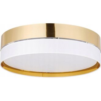 Luminosa Light Designs Tk-lighting Plafoniera Hilton bianca e dorata 45x45 cm
