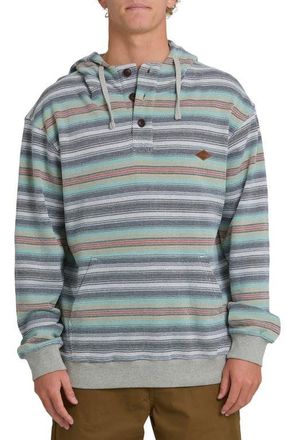 Billabong Rancho Stripe Cotton Twill Hoodie in Heather Gray at Nordstrom, Size Xx-Large