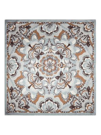Lancel floral-motif silk scarf - women - Silk - One Size - Grey