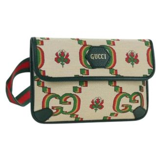 Gucci Pre-owned Belt Bags, female, Beige, Size: ONE SIZE Pre-owned Vintage Canvas Waist Bag