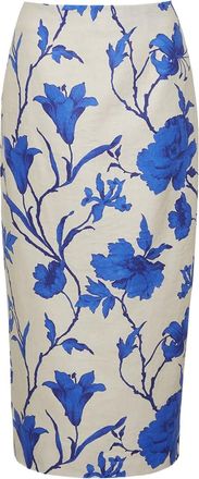 Cara Cara Sienna kokerrok met bloemenprint - Wit