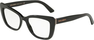 Dolce & Gabbana Gedrukte Brillenmonturen in Zwart - unisex - Brillen - Zwart - 53 MM - Accessoires