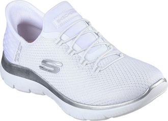Skechers Summits Diamond Dream Textiel Dames Witte/Zilveren Sneakers