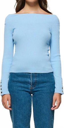 Nation Ltd Val Off The Shoulder Top In Bell Blue