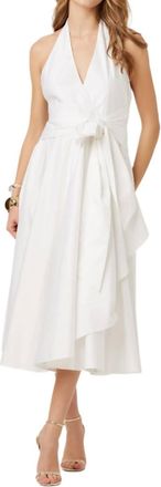 Toccin Hannah Halter Tie Front Dress In Optic