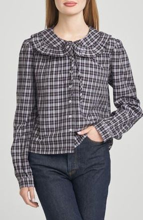 Wayf Dorothy Collared Shirt in Black Plaid at Nordstrom Rack, Size X-Small