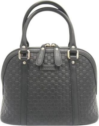 Gucci Pre-owned Micro GG Leren Schoudertas - Dames - Vintage Handtas - Zwart - ONE Size - Leer - Vintage