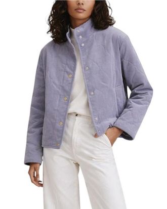 Mint Velvet Corduroy Quilted Jacket in Blue at Nordstrom, Size X-Small