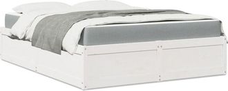 vidaXL Vidaxl - Cama Con Colch&oacute;n Madera Maciza De Pino Blanca140x200 Cm