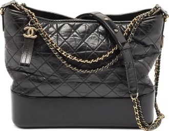 Chanel Borsa a spalla Gabrielle in pelle trapuntata - Nero