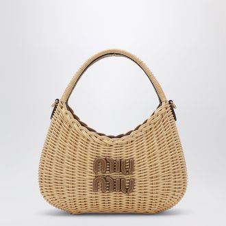 Miu Miu Wander handbag in natural/caramel wicker