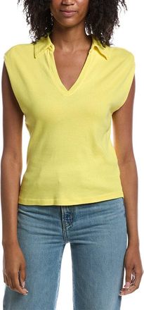 Michael Stars Faye Power Shoulder Polo Shirt
