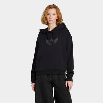 adidas Kapuzensweatshirt ADIDAS ORIGINALS TREFOIL HOODIE, Damen, Gr. XS, schwarz, Obermaterial: 100% Baumwolle, angesetztes B&uuml;ndchen, Sweatshirts Kapuzenswea