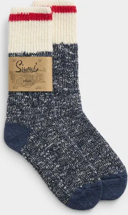 Simons Womens Heathered wool-blend worker socks