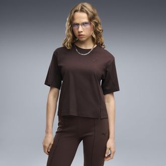 Puma T-shirt ESS dal taglio morbido da donna, Abbigliamento, Marrone, XL