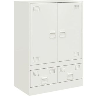 vidaXL Aparador De Acero Blanco 67x39x95 Cm Vidaxl