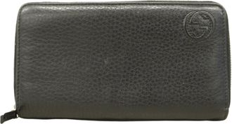 Gucci Black Leather Long Wallet (Bi-Fold) (Pre-Owned)