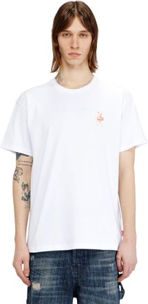 Diesel T-shirt with pig and logo print - T-Shirts - Man - White