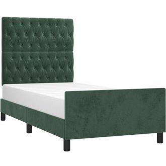 vidaXL Vidaxl - Estructura De Cama Sin Colch&oacute;n Terciopelo Verde Oscuro 90x200cm